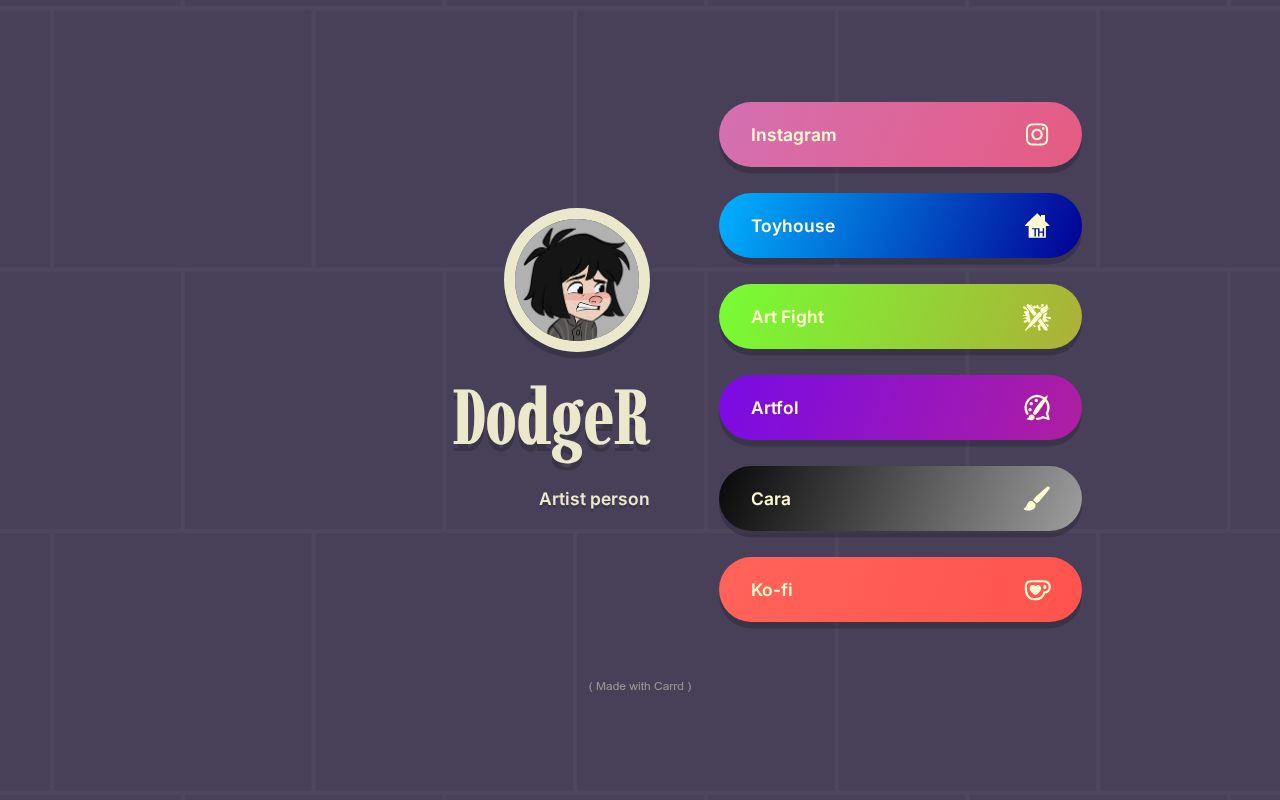 Carrd profile picture for @dodger
